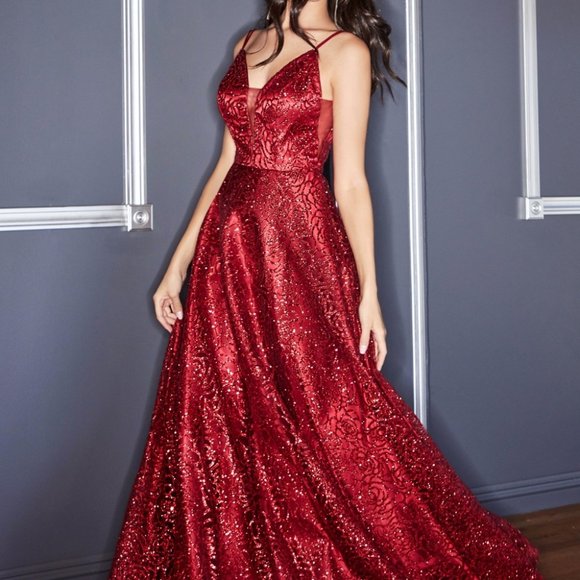 Cinderella Dresses & Skirts - Illusion V-Neck A-Line Shape Prom Dress CDCB059